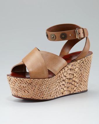  Python-print Wedge Sandal 