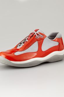 Prada Laceup Sport Sneaker Orange - Lyst