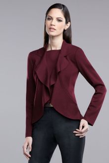 St. John Milano Knit Ruffle Jacket - Lyst