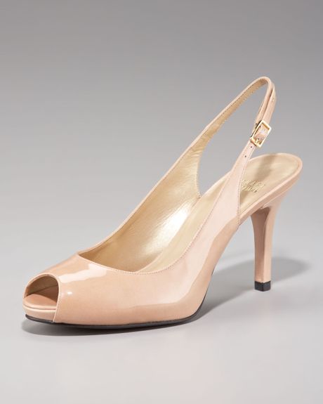 stuart weitzman addy suede & patent leather slingback pumps