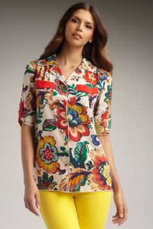 Tory Burch Dalton Printed Blouse - Lyst