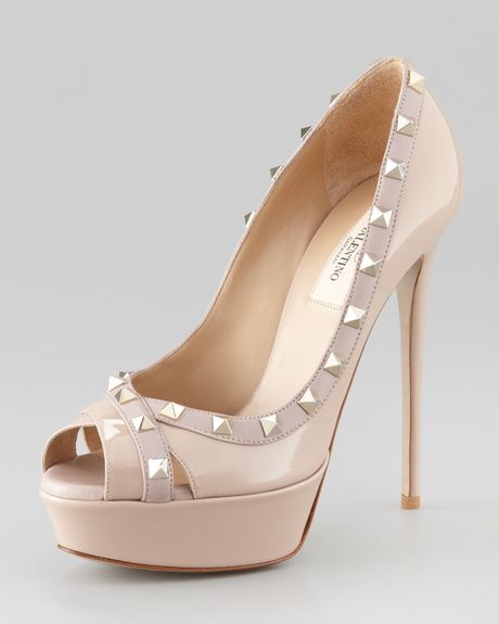 Valentino Rockstud Platform Pump in Pink (blush) - Lyst