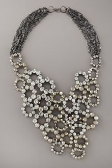 Vera Wang Crystal Bib Necklace - Lyst