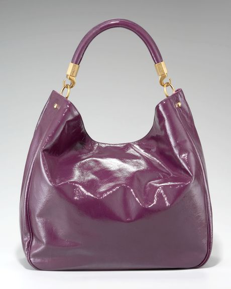 Yves Saint Laurent Roady Patent Hobo in Purple (dk magenta) - Lyst