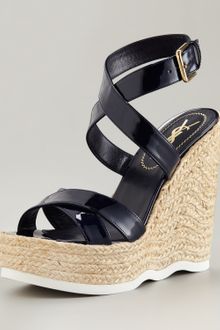 Yves Saint Laurent Ankle-strap Espadrille Wedge - Lyst