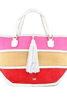 Anya Hindmarch Small Tricolor Straw Basket Tote - Lyst
