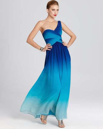 Gown Ombre Print One Shoulder 