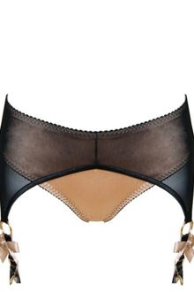 Bordelle Silk Satin and Mesh Suspender - Lyst