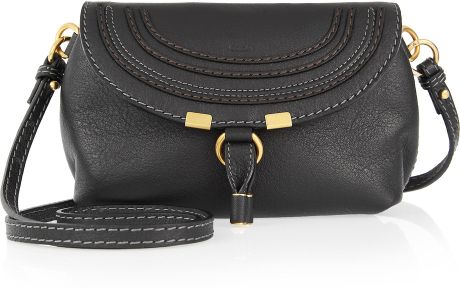 Chloé Marcie Leather Shoulder Bag in Black - Lyst