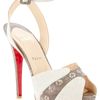 Christian Louboutin Peep Toe Sandal in Gray (white) - Lyst