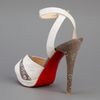 Christian Louboutin Peep Toe Sandal in Gray (white) - Lyst