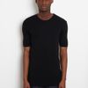 Comme Des Garçons Plain Cotton Rib Tshirt in Black for Men - Lyst