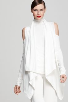 Donna Karan New York Cold Shoulder Cozy Cardigan - Lyst