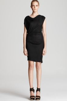 Helmut Lang Dress Draped with Gathering - Lyst