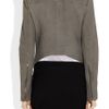 Helmut Lang Wither Draped Leather Jacket in Gray - Lyst
