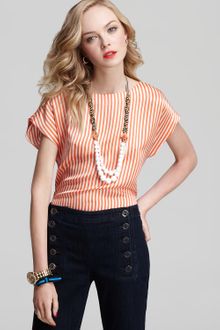Juicy Couture Silk Striped Top - Lyst