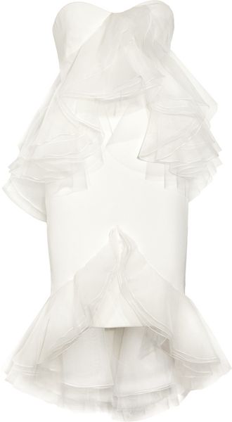  Ruffled Silkcrepe Strapless Dress 