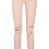 Rag & Bone The Skinny Peach Distressed Lowrise Twill Jeans in Pink - Lyst