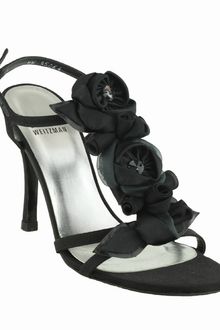 Stuart Weitzman Satin Rosette Sandal Org 395 Now - Lyst