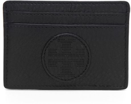 Tory Burch Kipp Slim Card Case in Black - Lyst