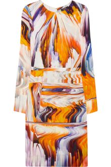 Vera Wang Printed Stretch Silkblend Dress - Lyst