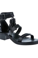 Acne Leather Black Strappy Sandal