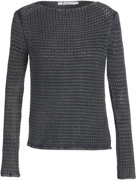 Alexander Wang Acid Washed Cotton Knit Jumper in Purple (indigo) - Lyst