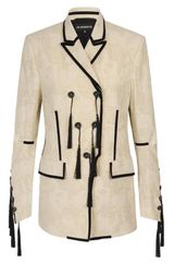Ann Demeulemeester Jacquard Tuxedo Jacket with Tassels