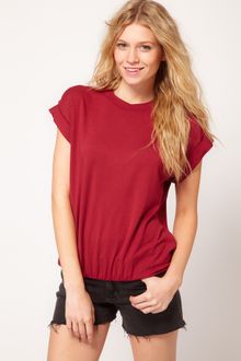 ASOS Collection Asos Tshirt in Loop Back with Gathered Hem - Lyst