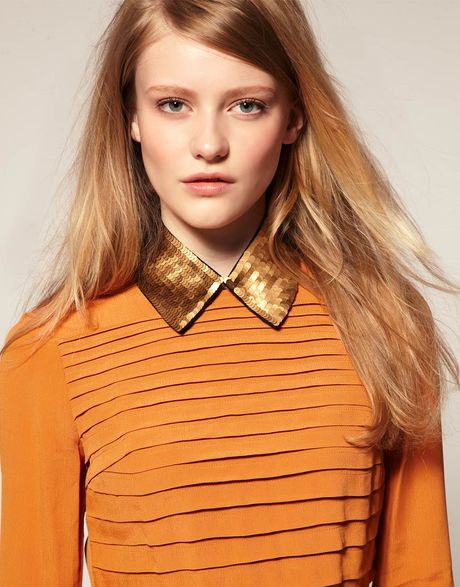 Asos Collection Asos Gold Sequin Collar in Gold - Lyst