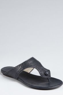Balenciaga Dark Night Leather Arena Tooled Thong Sandals - Lyst