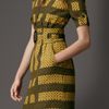 Burberry Tile Print Silk Dress in Yellow (chrome yellow) - Lyst