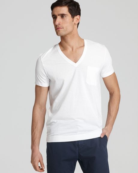 Calvin Klein V Neck Undershirt Tee in White for Men - Lyst