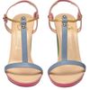 Christian Louboutin Sylvieta Pastel Leather and Snake Chain Sandals in Multicolor (multi) - Lyst