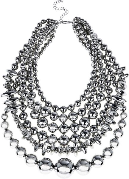 Coast Marion Necklace in Gray (silver) - Lyst