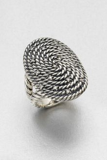 David Yurman Diamond Accented Sterling Silver Ring - Lyst