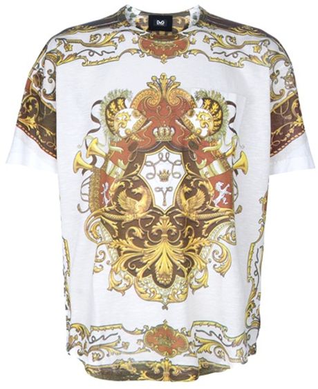 D&g Printed Tshirt in White for Men - Lyst