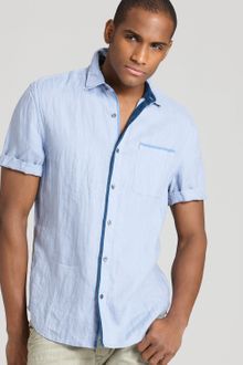 Elie Tahari Dave Shortsleeve Linen Sport Shirt Slim Fit - Lyst