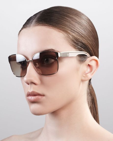 Givenchy Square Metal Sunglasses Shiny Gold in Gold (shiny gold brn) - Lyst