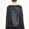 Jil Sander Fringe Lurex Jersey Sweater in Black - Lyst