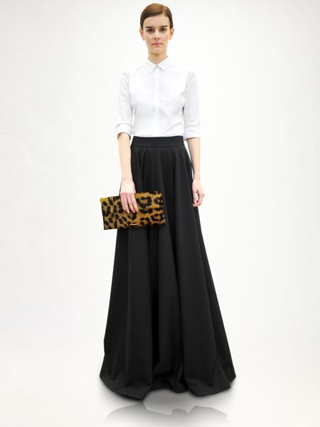 Jil Sander Wool Evening Skirt in Black - Lyst