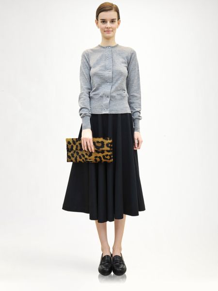 Jil Sander Wool Cardigan in Silver - Lyst