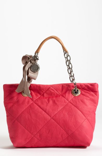 Lanvin Amalia Small Leather Tote in Red (fuchsia) - Lyst