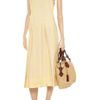 Marni Pleated Coated Cotton Dress in Yellow (sand) - Lyst