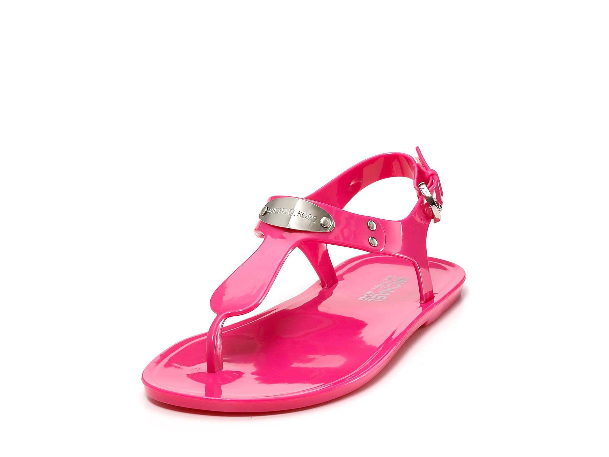 Michael Kors Michael Sandals Mk Plate Jelly In Pink Electric Pink Lyst 7340