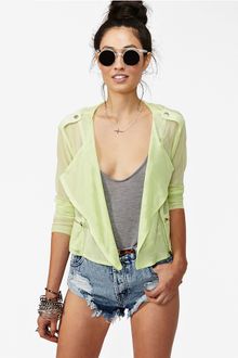 Nasty Gal Mesh Moto Jacket - Lyst