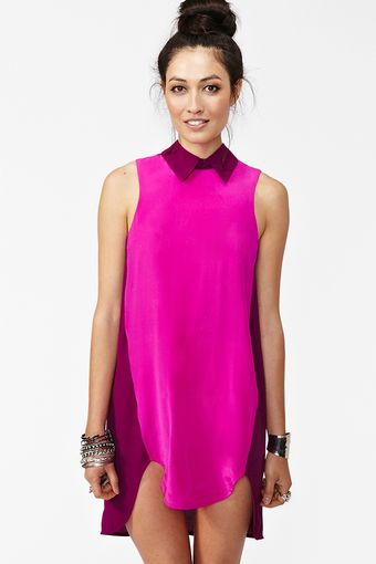 Nasty Gal Silk Colorblock Dress - Lyst