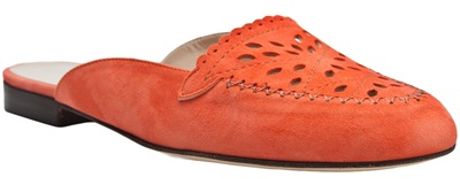 Oscar De La Renta Laser Cut Shoe in Orange (coral) - Lyst