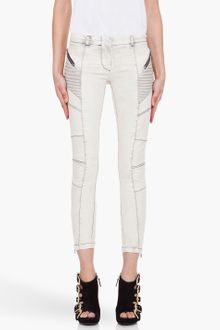 Pierre Balmain Offwhite Paneled Jeans - Lyst