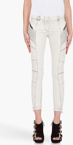 Pierre Balmain Offwhite Paneled Jeans in White - Lyst